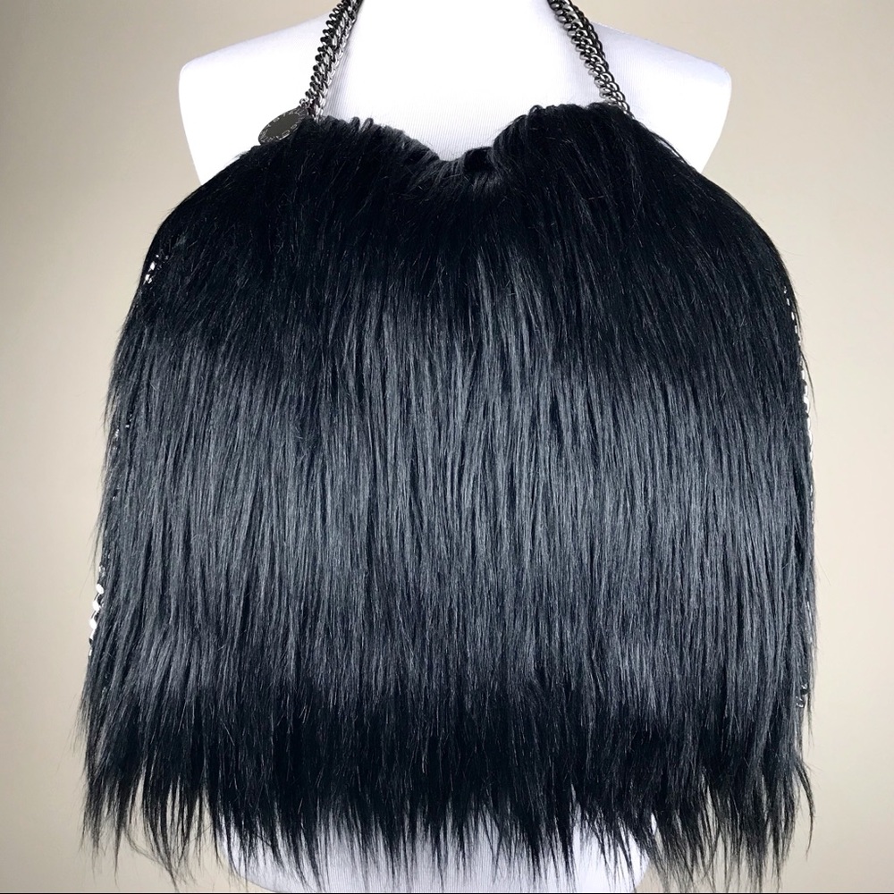 Stella McCartney Black Alter Faux Fur Tote Bag - Picture 3 of 8